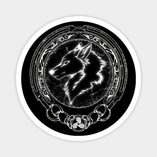 Fenris Wolf and Celtic Triskelion symbol Magnet